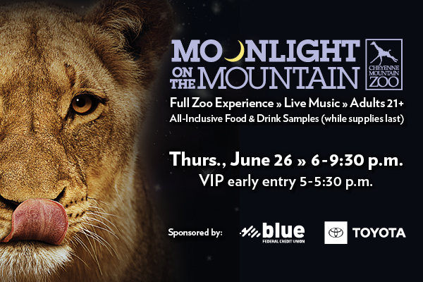 Moonlight on the Mountain Thursday, June 26, join us for this adult evening. Full Zoo experience, live music, adults 21+.