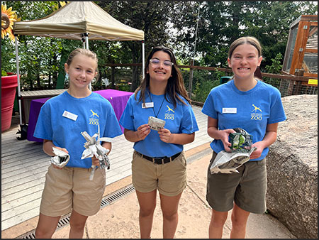 Teen Summer Program participants with My Big Backyard animals